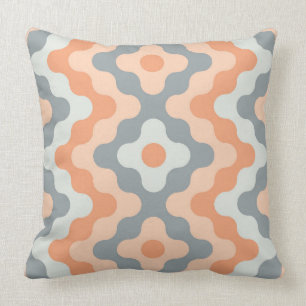 Colored zigzags 2 (salmon and gray) cushion