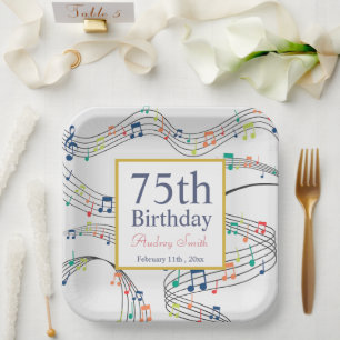 colorf Music Note Musician Birthday    Paper Plate