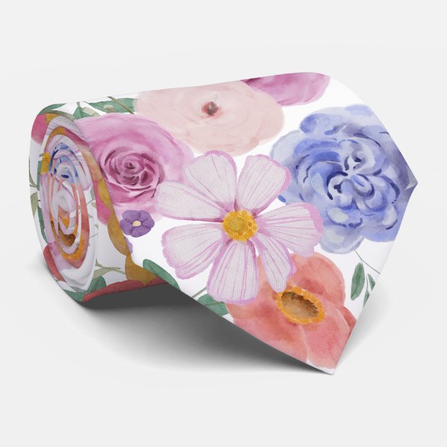 Colorflul wildflowers neck tie (Rolled)