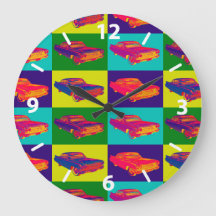 Colorful 1960 Cadillac Classic Luxury Car Pop Art