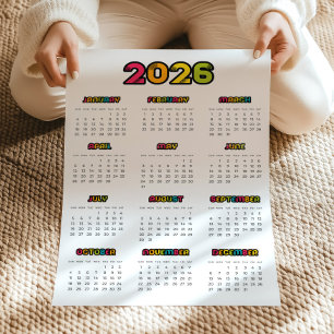 Colorful 2022 calendar poster