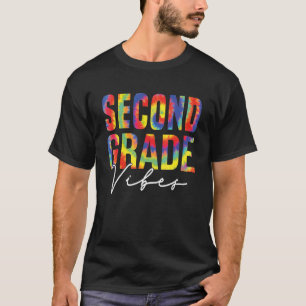 Colorful 2nd Grade Vibes Back School Teacher Stude T-Shirt