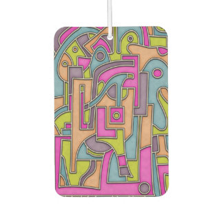 Colorful 60s Mod Geometric Abstract Car Air Freshener