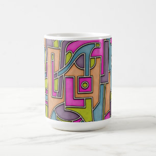 Colorful 60s Mod Geometric Abstract Coffee Mug