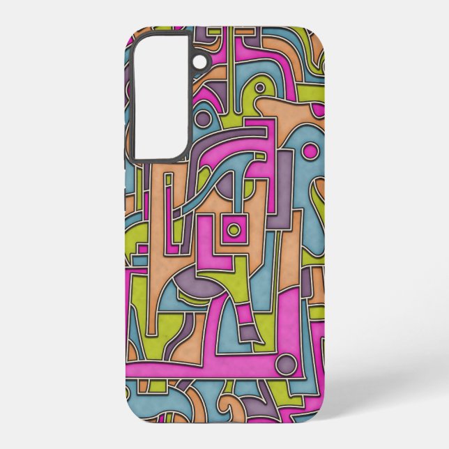 Colorful 60s Mod Geometric Abstract Samsung Galaxy S22+ Case (Back)