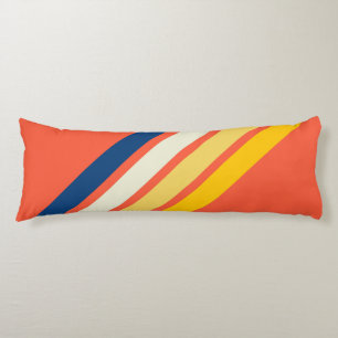 Colorful 70s 80s Retro Striped Stripes Body Cushion