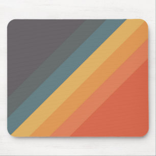 Colorful 70s 80s Retro Striped Stripes Mouse Pad