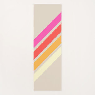 Colorful 70s 80s Retro Striped Stripes Yoga Mat