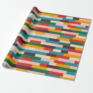 Colorful Abstract 70s 80s Retro Pattern Wrapping Paper