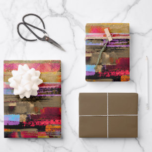 colorful Abstract and glitter Wrapping Paper Sheet