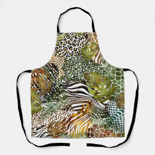 Colorful abstract animal jungle apron