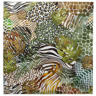 Colorful abstract animal jungle napkin