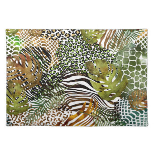 Colorful abstract animal jungle placemat
