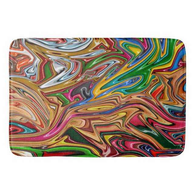 Colorful abstract art       bath mat (Front)