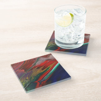 Colorful abstract art coaster