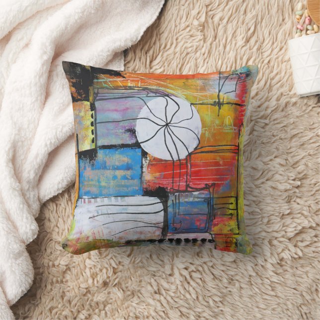 Colorful Abstract Art Cushion (Blanket)