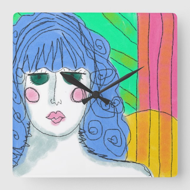 Colorful Abstract Art Large Clock (Front)