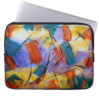 Colorful abstract art on computer bag