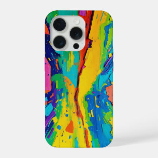 Colorful Abstract Art Vibrant Paint iPhone 15 Pro Case