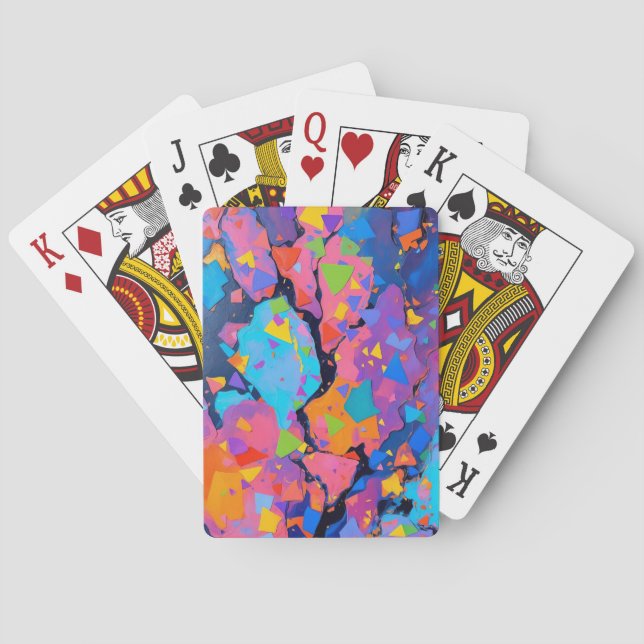 Colorful Abstract Art Vibrant Playing Cards (Back)
