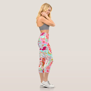 Colorful Abstract Capri Leggings