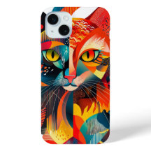 Colorful Abstract Cat - Geometric Design 🎨 🐱