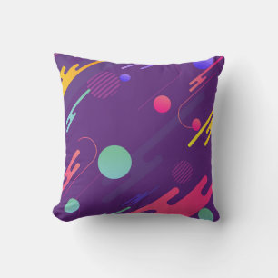 Colorful Abstract Circles, Lines & Cool Shapes Cushion