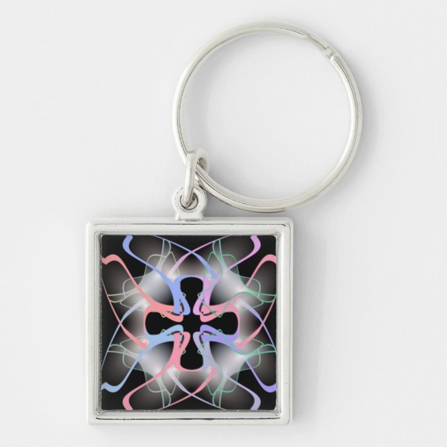 COLORFUL ABSTRACT CROSS KEY RING (Front)