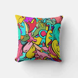 Colorful Abstract Doodle Art Cushion