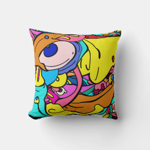 Colorful Abstract Doodle Art Cushion