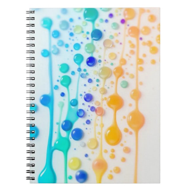 Colorful Abstract Droplet Art Notebook (Front)