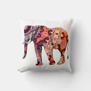Colorful abstract elephant cushion
