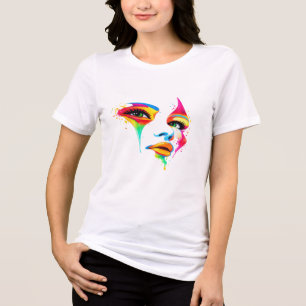 Colorful Abstract Face Art Women's T-Shirt Tri-Blend Shirt