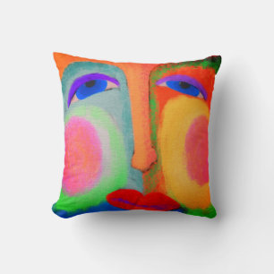 Colorful Abstract Face Cushion
