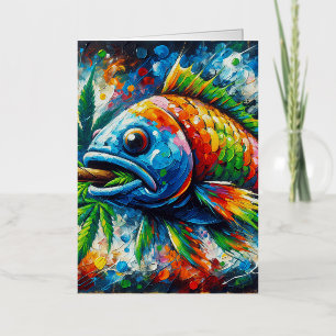 Colorful Abstract Fish Foil Greeting Card