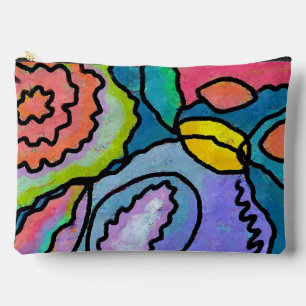 Colorful Abstract Floral Painting Accessory Pouch
