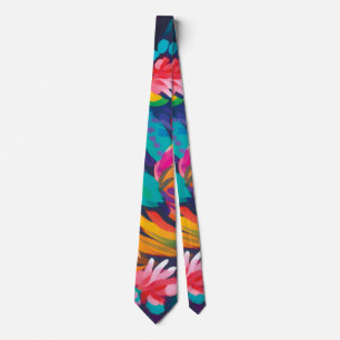 Colorful Abstract Floral Tie Bold Modern Men’s Tie