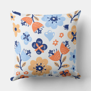 Colorful Abstract Flowers Cushion
