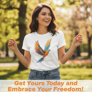 Colorful Abstract Freedom Bird Art T-Shirt