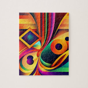 Colorful Abstract Geometric Jigsaw Puzzle