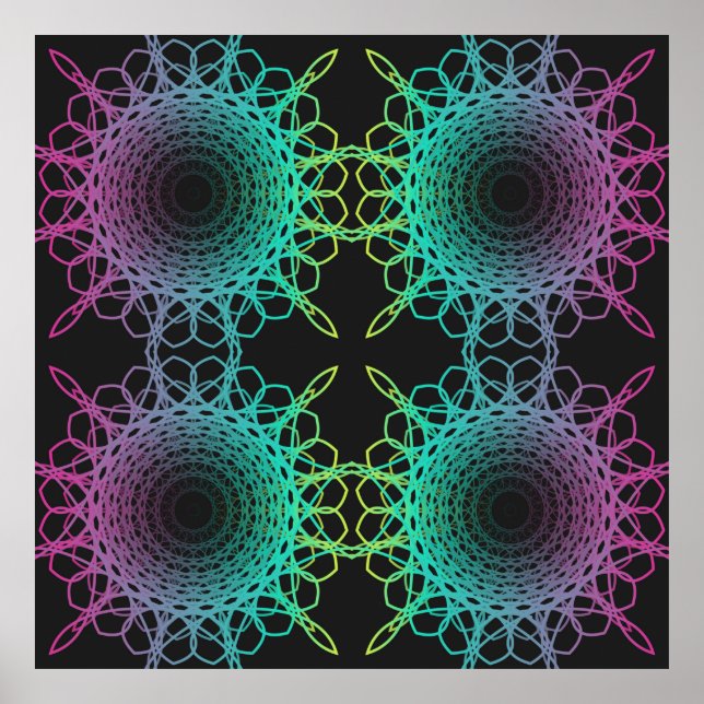 Colorful abstract geometric lace seamless pattern  poster (Front)