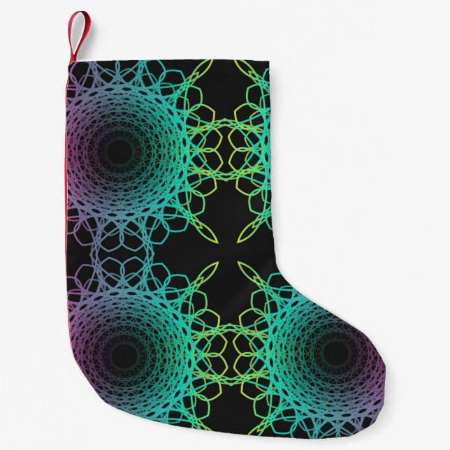 Colorful abstract geometric lace seamless pattern  small christmas stocking (Front)