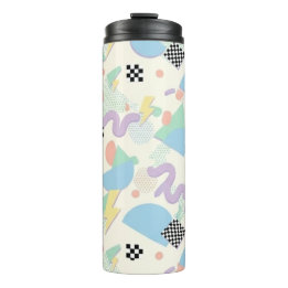 Colorful Abstract Geometric Memphis Style Pattern Thermal Tumbler