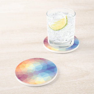 Colorful Abstract Geometric Rainbow                Coaster