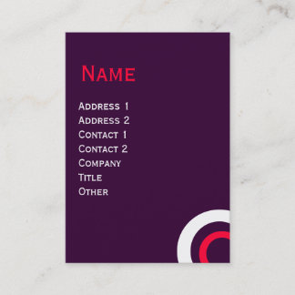 COLORFUL ABSTRACT GEOMETRIC RED PURPLE CIRCLES BUSINESS CARD