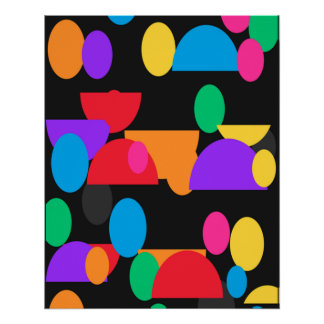 Colorful Abstract Geometric Shapes Pattern – Moder Poster