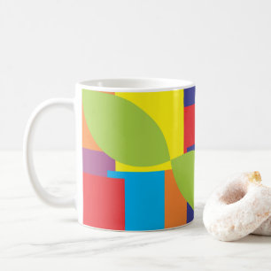 Colorful Abstract Geometric Square Pattern Coffee Mug
