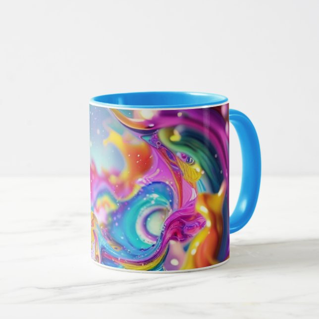 Colorful Abstract Graphic Modern Design Mug (Front Right)