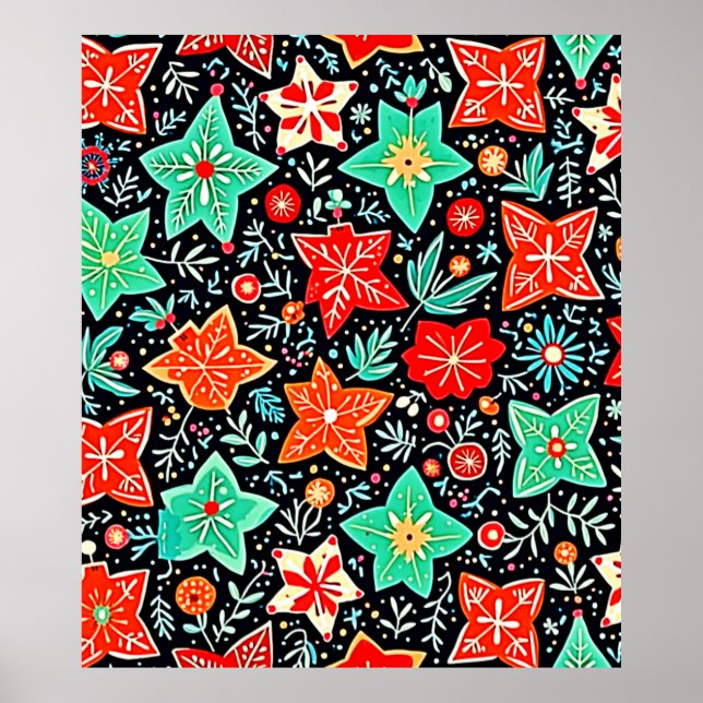 Colorful Abstract Holiday Design Poster (Front)