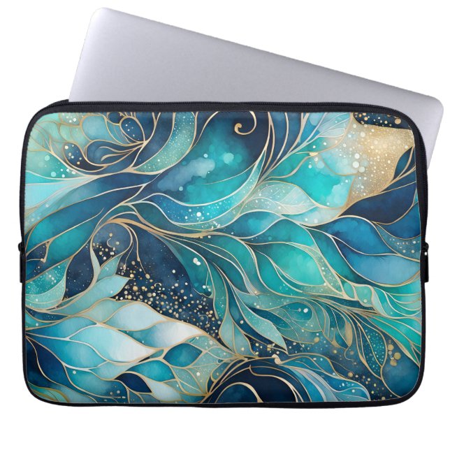Colorful Abstract Ink Art Laptop Case (Front)